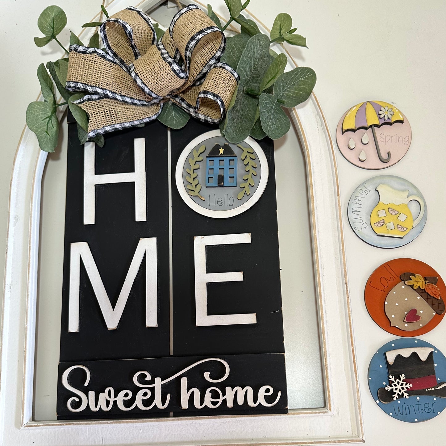 Interchangeable Pallet Home Sweet Home Vertical Sign